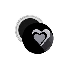 Heart Love Black And White Symbol 1 75  Magnets by Celenk