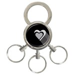 Heart Love Black And White Symbol 3-Ring Key Chains Front