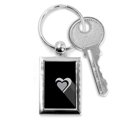 Heart Love Black And White Symbol Key Chains (rectangle)  by Celenk