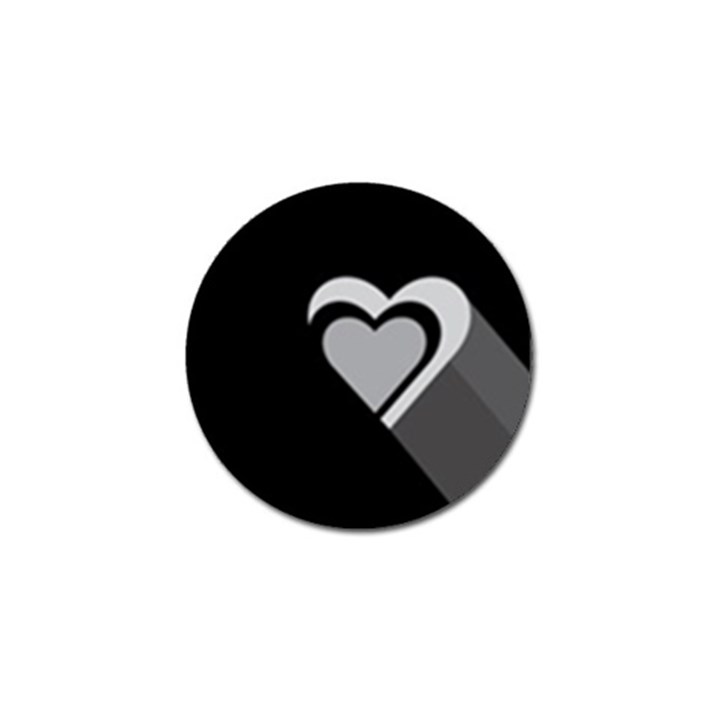 Heart Love Black And White Symbol Golf Ball Marker