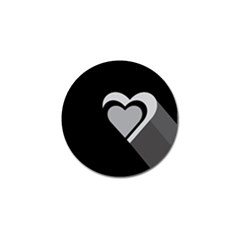 Heart Love Black And White Symbol Golf Ball Marker (10 Pack) by Celenk