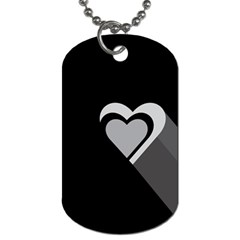 Heart Love Black And White Symbol Dog Tag (two Sides) by Celenk