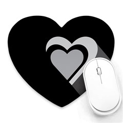 Heart Love Black And White Symbol Heart Mousepads by Celenk