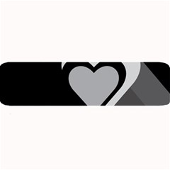 Heart Love Black And White Symbol Large Bar Mats by Celenk