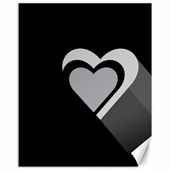 Heart Love Black And White Symbol Canvas 11  X 14   by Celenk