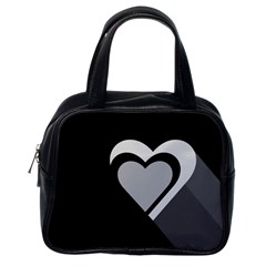 Heart Love Black And White Symbol Classic Handbags (one Side) by Celenk