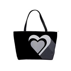 Heart Love Black And White Symbol Shoulder Handbags by Celenk