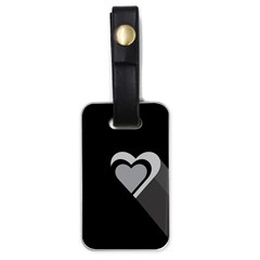 Heart Love Black And White Symbol Luggage Tags (one Side)  by Celenk