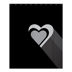 Heart Love Black And White Symbol Shower Curtain 60  X 72  (medium)  by Celenk