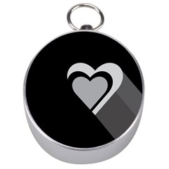 Heart Love Black And White Symbol Silver Compasses by Celenk