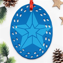 Star Design Pattern Texture Sign Ornament (oval Filigree) by Celenk