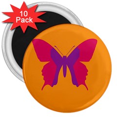 Butterfly Wings Insect Nature 3  Magnets (10 Pack)  by Celenk