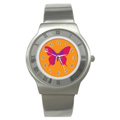 Butterfly Wings Insect Nature Stainless Steel Watch by Celenk