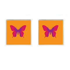 Butterfly Wings Insect Nature Cufflinks (square) by Celenk