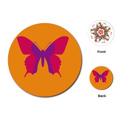 Butterfly Wings Insect Nature Playing Cards (round)  by Celenk