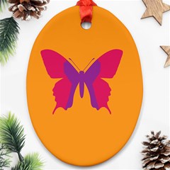 Butterfly Wings Insect Nature Oval Ornament (two Sides) by Celenk