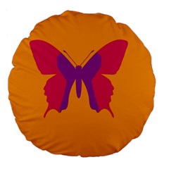 Butterfly Wings Insect Nature Large 18  Premium Flano Round Cushions by Celenk