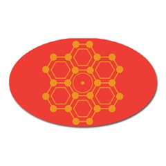 Pentagon Cells Chemistry Yellow Oval Magnet by Celenk