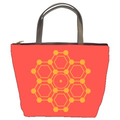 Pentagon Cells Chemistry Yellow Bucket Bags by Celenk