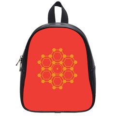 Pentagon Cells Chemistry Yellow School Bag (small) by Celenk