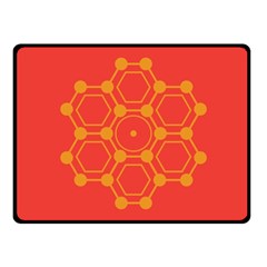 Pentagon Cells Chemistry Yellow Fleece Blanket (small) by Celenk