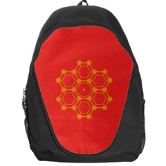 Pentagon Cells Chemistry Yellow Backpack Bag by Celenk