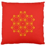 Pentagon Cells Chemistry Yellow Large Flano Cushion Case (One Side) Front