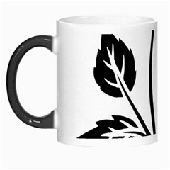 Flower Rose Contour Outlines Black Morph Mugs by Celenk