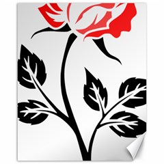 Flower Rose Contour Outlines Black Canvas 16  X 20   by Celenk