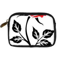 Flower Rose Contour Outlines Black Digital Camera Cases by Celenk