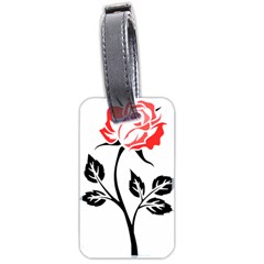 Flower Rose Contour Outlines Black Luggage Tags (two Sides) by Celenk