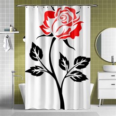 Flower Rose Contour Outlines Black Shower Curtain 48  X 72  (small)  by Celenk