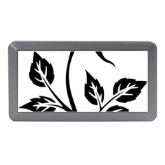 Flower Rose Contour Outlines Black Memory Card Reader (mini) by Celenk