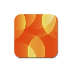 Abstract Orange Yellow Red Color Rubber Square Coaster (4 Pack)  by Celenk