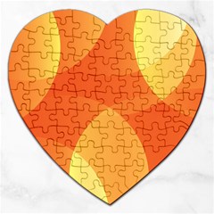 Abstract Orange Yellow Red Color Jigsaw Puzzle (heart) by Celenk