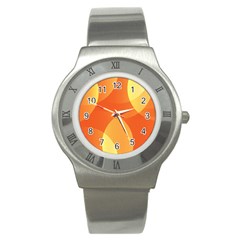 Abstract Orange Yellow Red Color Stainless Steel Watch by Celenk