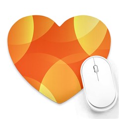 Abstract Orange Yellow Red Color Heart Mousepads