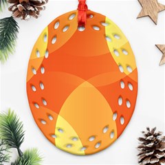 Abstract Orange Yellow Red Color Oval Filigree Ornament (Two Sides)