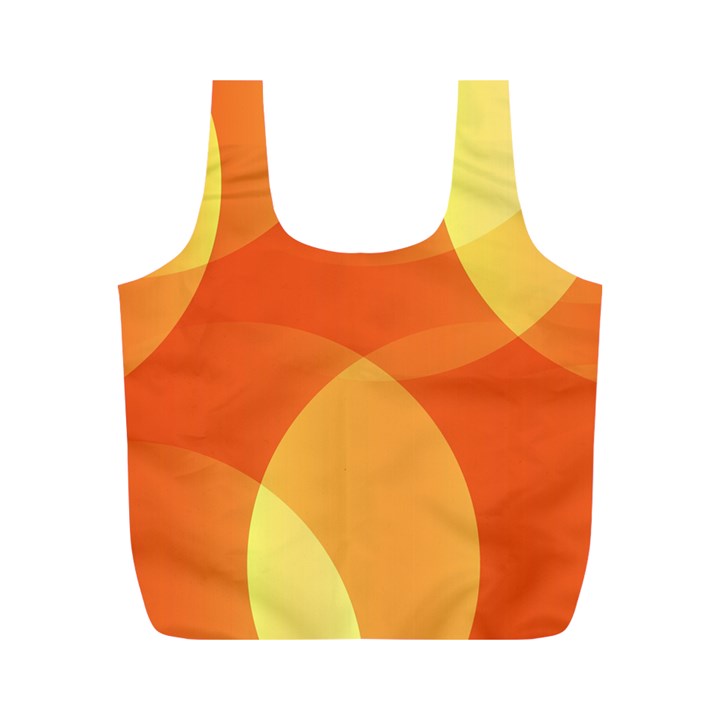 Abstract Orange Yellow Red Color Full Print Recycle Bags (M) 