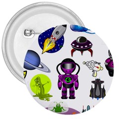 Space Clip Art Aliens Space Craft 3  Buttons by Celenk