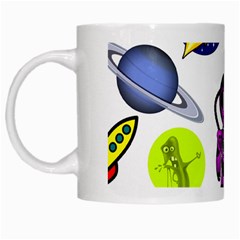 Space Clip Art Aliens Space Craft White Mugs by Celenk