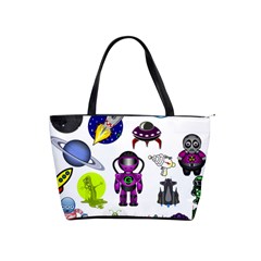 Space Clip Art Aliens Space Craft Shoulder Handbags by Celenk