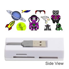 Space Clip Art Aliens Space Craft Memory Card Reader (stick)  by Celenk