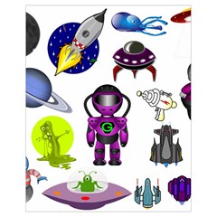 Space Clip Art Aliens Space Craft Drawstring Bag (small) by Celenk