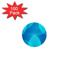 Abstract Blue Wallpaper Wave 1  Mini Buttons (100 Pack)  by Celenk