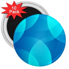 Abstract Blue Wallpaper Wave 3  Magnets (10 Pack)  by Celenk