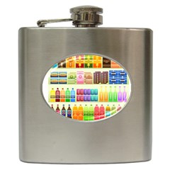 Supermarket Shelf Products Snacks Hip Flask (6 Oz) by Celenk