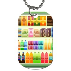 Supermarket Shelf Products Snacks Dog Tag (two Sides) by Celenk