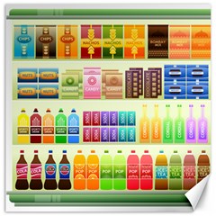 Supermarket Shelf Products Snacks Canvas 20  X 20   by Celenk