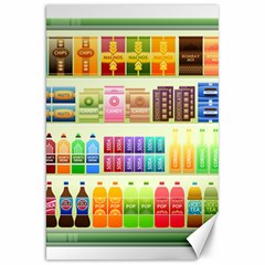 Supermarket Shelf Products Snacks Canvas 20  X 30   by Celenk